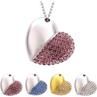 Metal crystal love Heart USB Flash Drive precious stone pen drive special pendrive 64GB/16GB/32GB diamante memory stick gift