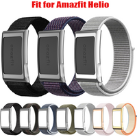 Ajustable Breathable Soft Nylon Loop Velcro Band & Metal Protective Case Set,Compatible with Amazfit Helio Replacement Accessory