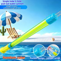 Long-Range 5-Hole Retractable Water Cannon Beach Pool Water Gun Toy for Splashing Water Battles Ideal for Summer Fun