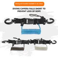 TPU Diving Anti-lost Camera Lanyard Durable Spiral Spring Coil Underwater Anti-lost Rope Swivel Hook Portable Sports Accessories