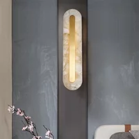 Modern Minimalist Luxury Marble Wall Light Alabaster Marble LED Wall Sconce for Livingroom Bedroom Bedside Hotel Aisle Decor