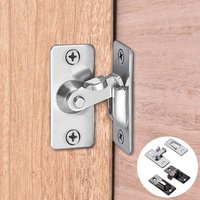 90 Degree Barn Door Lock Stainless Steel Safety Latch Bolt Sliding Door Guard Anti-Theft Lock for Wine Cabinet Wardrobe Closet