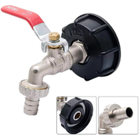 1/2'' 3/4'' IBC Ton Bucket Zinc Alloy Faucet Adapter Nipple Faucet Valve S60X6 Garden Water Bucket Water Connection Valve Faucet