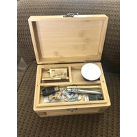 Wooden Stash Box with Rolling Tray Stash Box- Rolling Kit with Removable divider - Large stash box and Jewelry box