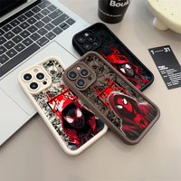 Marvel Comics Silicon Case For Apple iPhone 17E 15 16 14 13 12 11 17 Pro Max Air 16 Plus 16E Spiderman Miles Morales Phone Cover