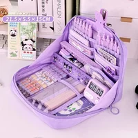 Extra Large Capacity Multi Compartment Pencil Case Durable Polyester Stationery Organizer Portable Design School Supplie Storage