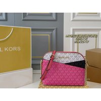 Michael Kors luxury brand 2026 new MK women's shell bag in color-block classic style, fashionable popular shoulder bag and cross image 4