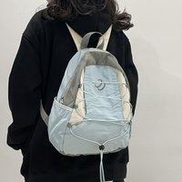 Patchwork Contrast Color Lightweight Backpack Y2k Japanese Style Nylon Shoulder Bags Aesthetic Versatile Student Schoolbag