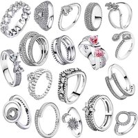 Hot selling new S925 silver rose bow ring suitable as a Valentine's Day gift for women DIY high-end jewelry accessories