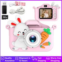 Kids Camera Digital Dual Camera HD 1080P Video Camera Toys Mini Cam Color Display Children Birthday Gift Kids Toys Rabbit Kids