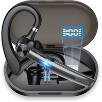 Wireless Bluetooth 5.3 Headset Ear Hanging Call Noise Cancellation with Dual Mic Business Earphones Hands Free Ergonomic Earbuds