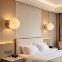 Kremowa szklana lampa ścienna do salonu, jadalni, sypialni, lampka nocna, dekoracja domu, romantyczne oświetlenie ambientowe