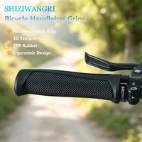 SHIZIWANGRI Bicycle Handlebar Grips Lock On Anti Slip TPR Rubber Bike Handle Grips 138mm For 22.2mm MTB Bicycle Handlebar