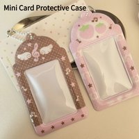 Cute Strawberry Card Holder 3 Inch Sweet Pink Kpop Photocard Holder Idol Photo Card Protective Sleeves Couple Photo Dispaly Case