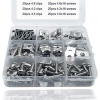 60 Sets 304 Stainless Steel Self-tapping Screws U type Clips M4.2/4.8/3.5 for Car Motorcycle Fastener Fender Bumper Protection