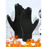 AliExpress NONE Women Men Warm Winter Touch Screen Gloves Stretch Classical Knit Mittens Wool Full Finger Outdoor Cycling Driving Glove