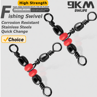 3 Way Swivels Tackle 25~100Pcs T-Turn Barrel Swivels Fishing Line Connectors Triple Cross Line Swivels Fishing Accessories
