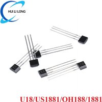 100pcs/5pc U18 US1881 OH188 1881 TO-92 TO92 Hall Effect Sensor Magnetic Detector Hall Switch Sensor Motor OH1811 TO-92S