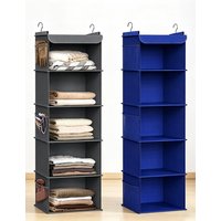5-Layer Hanging Fabric Wardrobe Storage Bag, Foldable. Suitable For Closets, Dormitories And Bedrooms, Ideal For Storing Swea