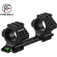 FIRE WOLF Precision 11mm Dovetail 25.4/30mm Scope Rings Anti-Cant Level Low Profile One-Piece Mount