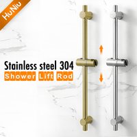 HuNiu Gold Shower Lift Rod Stainless Steel Bath Sliding Bar Wall Mounted Adjustable Rail Slide Bar Bathroom Accessories Black