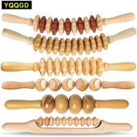 1Pc Wood Therapy Roller Gear Stick Massage Tool Cellulite Slimming Roller Massager Lymphatic Drainage Body Shaping Trigger Stick