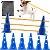 Dog Agility Course Hurdle Cones Obstacle Exercise Equipment Dog Agility Course Backyard Set for Puppy Pet Small Medium Large