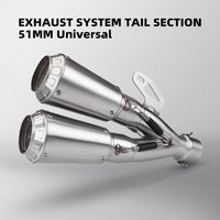 Universal motorcycle exhaust pipe, double silencer,exhaust system for motorcycle,cbr500r, R3, Z900,51MM