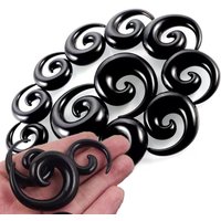 Pair Black Acrylic Ear Spiral Expander Ear Plugs Spiral Ear-Piercing Stretcher Body Jewelry Piercing Jewelry 1.2mm-24mm