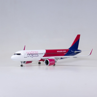 Neue 47 cm 1/80 Ungarn Flugzeug A320 NEO Wizz Air Airlines Licht Mit Rad Diecast Harz Flugzeug Modell Sammlung display