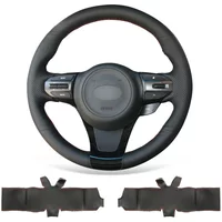 DIY Soft Black Leather Steering Wheel Cover For KIA Optima 2014-2015 Car Accessories