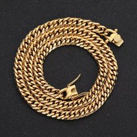 7mm/9mm Hip Hop Cuban Necklace 18k Gold Plated Cuban Mens Miami Stainless Steel Cuban Link Chain Holiday gifts