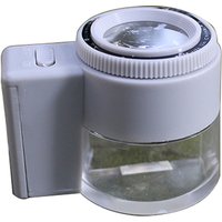 8X Illuminated Magnifier Glass Cylinder Type Mirror with Scale Reading Mirror Loupe Adjustable Focus Magnifier with Led Light