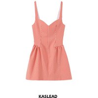KASLEAD Fashion Dress Women's Plaid Fluffy Skirt Stylish City Commute A-Line Dress Polyester Fiber Summer 2026