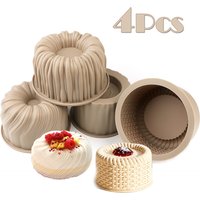 4-Pack Silicone Mousse Molds with New Design Tree Stump and Basket Cake Molds, Baking Molds That Can Make Cakes, Mousse, Desserts, Etc