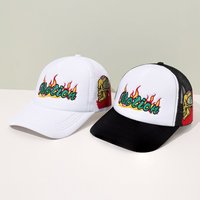 Unisex Motion Flame Embroidery Baseball Net Caps Spring and Summer Outdoor Adjustable Casual Hats Sunscreen Hat