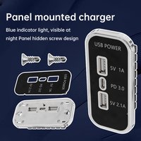 Quick Charger PD Dual USB Panel Car Charger Socket 3.1A 12V/24V USB Charger Outlet Power Adapter for Camper Caravan Accessories