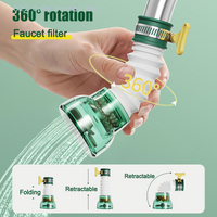 Universal 360 Rotation Faucet Bubbler Swivel Water Saving Economizer Head Shower Kitchen Faucet Nozzle Adapter Sink Accessories