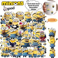Minions Despicable Me Kevin Bob Dave Creative Cartoon Fun Stickers Animation Peripheral Cute Hand Account Decorative Stickers