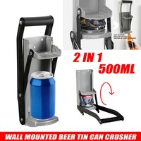 16OZ LARGE BEER TIN CAN CRUSHER WALL MOUNTED RECYCLING KIT BOTTLE OPENER 500ML