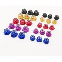 10pcs M3/M4 Aluminum Alloy Flange Nylon Insert Lock Nut Self-locking With Anti-skid Rubber Ring For RC Car Scx10 Traxxas Wheel