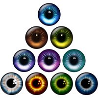 12pairs/bag 14mm Super Thin Glass Cabochons Eyes Chips for Blythe Doll's Chips DIY Jewelry Making Supplies Wholesale H221