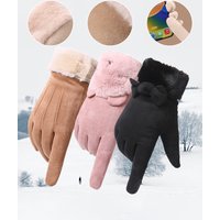 AliExpress 1Pair Cute Women's Gloves Warm Autumn Winter Cycling Outdoor Sport Windproof Gloves Embroidery Mountaineering Gloves
