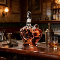1000ml Unique Finger Shape Whiskey Decanter with Middle Finger Design for Scotch Bourbon Alcohol Bottle Bar Party Decor Gift