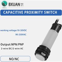 Fast delivery M18 proximity switch sensor Capacitive sensor DC 3-wire 12-24VDC/AC 100-240VAC Three wire output NPN PNP NO NC