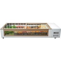 Barbecue Display Refrigerated Horizontal Refrigerator Cooked Food Fresh Cabinet Small Stall Refrigerator Freezer Customized