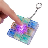 Keys Mechanical Keyboard Axis Tester LED Keyboard Key Toy Stress Relief DIY Button Keycap Fidget Keychain Toys Gift