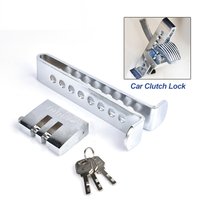 Car Clutch Lock Universal Auto Steering Wheel Brake Pedal Lock Throttle Security Steel Stainless Anti-Theft Tool Pedal Car Tool