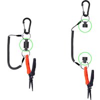 Magnetic Net Release Holder With Coiled Lanyard Fly Fishing Tools Strong Magnet Carabine Fast Buckle Anti-Drop Rope Accessories