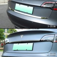 For Tesla Model 3 Rear Boot Door Trunk Cover Trim Tailgate Garnish Molding Strip Car Accessories